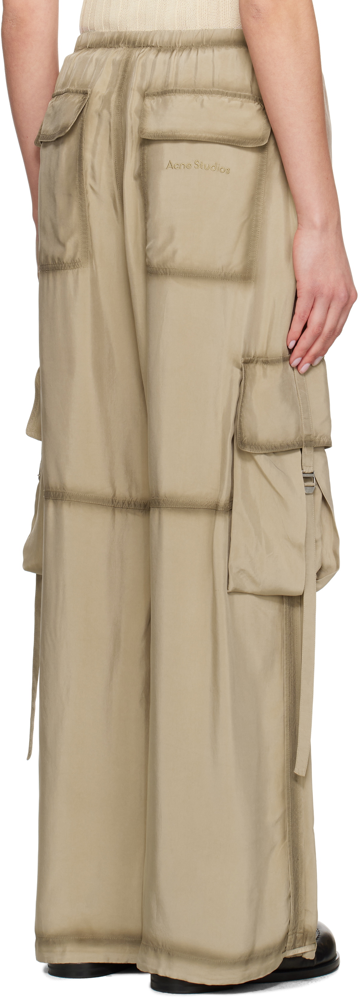 Acne Studios Taupe Satin Cargo Pants