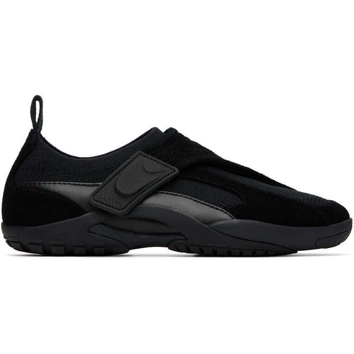 Photo: Lanvin Black LNV1 Knit & Suede Sneakers