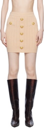 Balmain Pink Knit Buttons Miniskirt