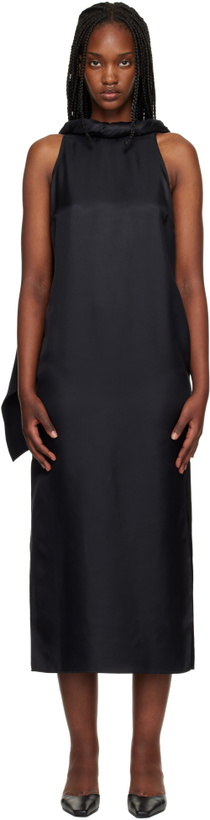 Photo: Loulou de Saison Black Susan Twisted Collar Maxi Dress