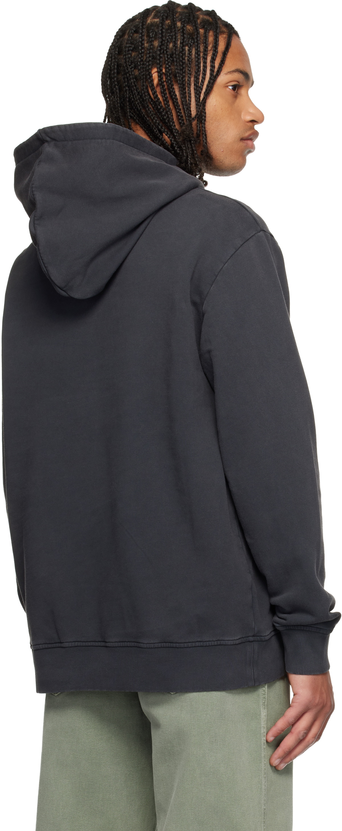 Balmain Gray Vintage 'Balmain' Embroidered Hoodie