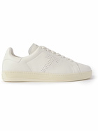 TOM FORD - Warwick Perforated Full-Grain Leather Sneakers - White