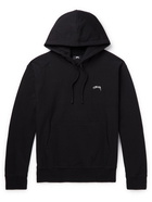 Stussy - Logo-Embroidered Cotton-Jersey Hoodie - Black