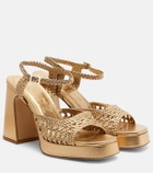 Souliers Martinez Cheyenne metallic leather sandals