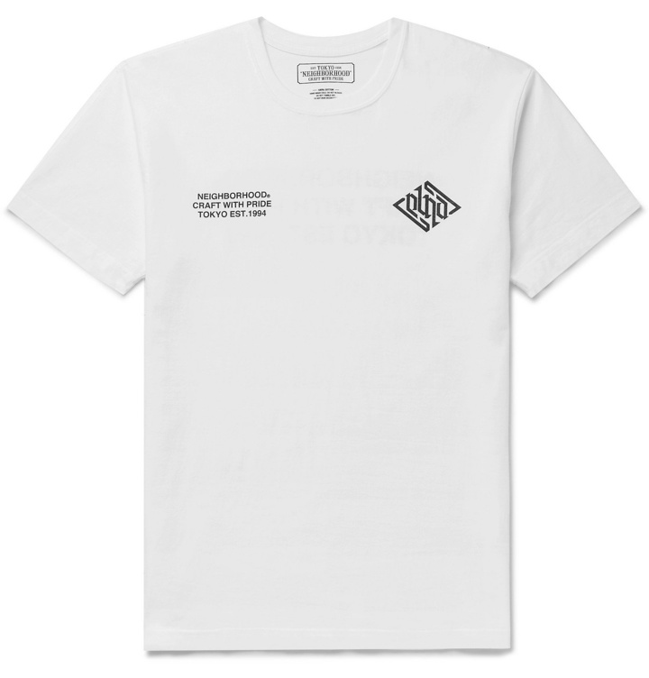Photo: Neighborhood - Logo-Print Cotton-Jersey T-Shirt - White