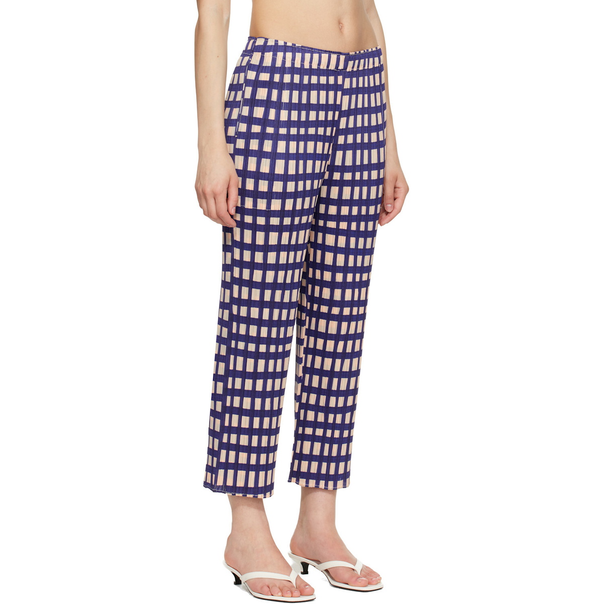 PLEATS PLEASE ISSEY MIYAKE Navy Basket Trousers
