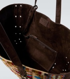 Valentino Garavani Nellcôte Large embroidered suede tote bag