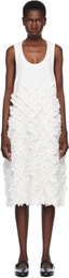 Black Comme des Garçons White Polyester Twill Midi Dress