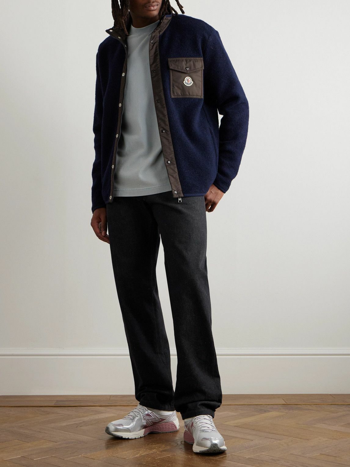 Moncler - Straight-Leg Logo-Appliquéd Jeans - Blue