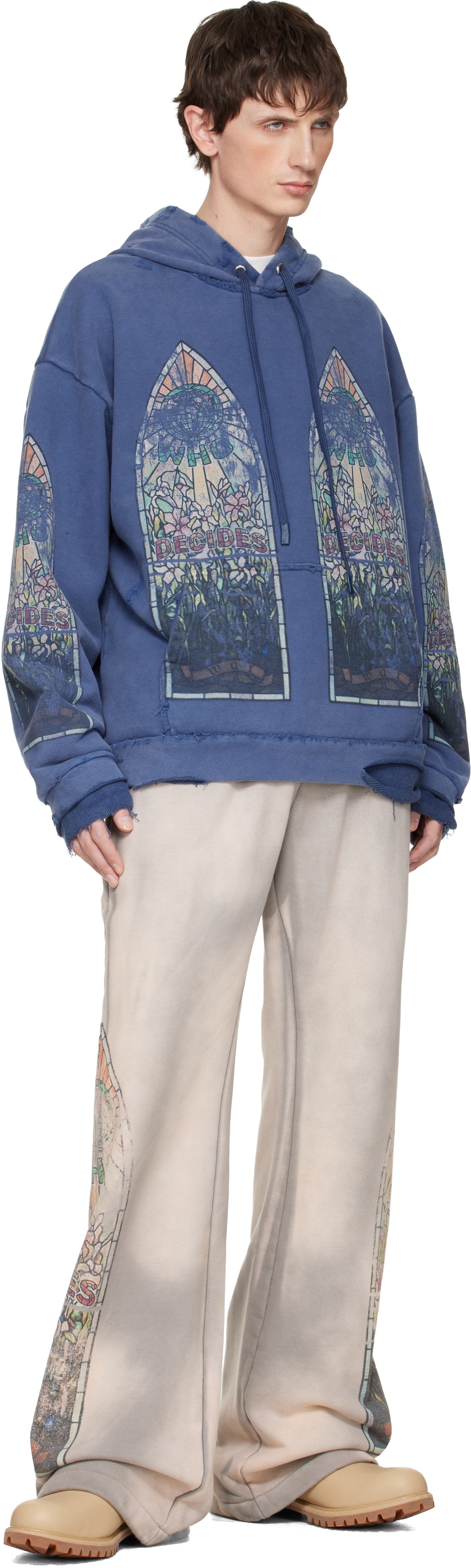 Who Decides War Blue Faded Hoodie