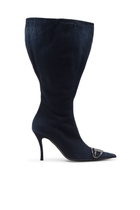 Diesel D-Venus-Wide knee-high boots in denim - Boots Womens in Blue