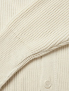 Amomento - Oversized Ribbed Wool-Blend Cardigan - Neutrals