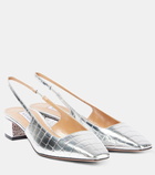 Aquazzura Ginza croc-effect slingback pumps