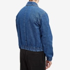AMI Paris Men's Zipped Denim Bomber Jacket in Blue