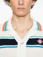 Casablanca White Tennis Stripe Cardigan