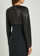 Roland Mouret Crystal-embellished Crepe Cropped Jacket Grey