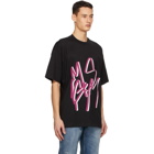 MSGM Black Graffiti Logo Milano T-Shirt