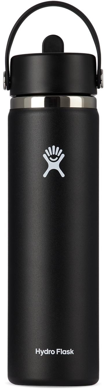 Hydro Flask Black Wide Mouth Flex Straw Cap Bottle, 24 oz Hydro Flask