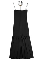 A.W.A.K.E Mode Lip Chocker Crepe Midi Dress Black