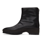 Kenzo Black Grained Leather Chelsea Boots