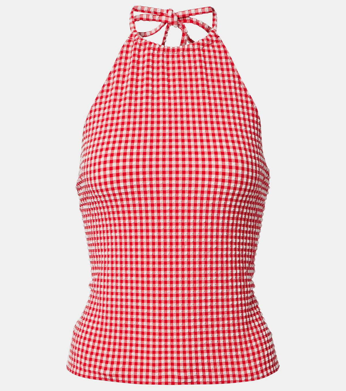 Hunza G Gingham seersucker top