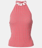 Hunza G Gingham seersucker top