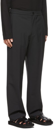 Solid Homme Black Wool Wide Trousers