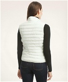 Brooks Brothers Women's Reversible Water-Repellent Snakeskin Puffer Vest | White