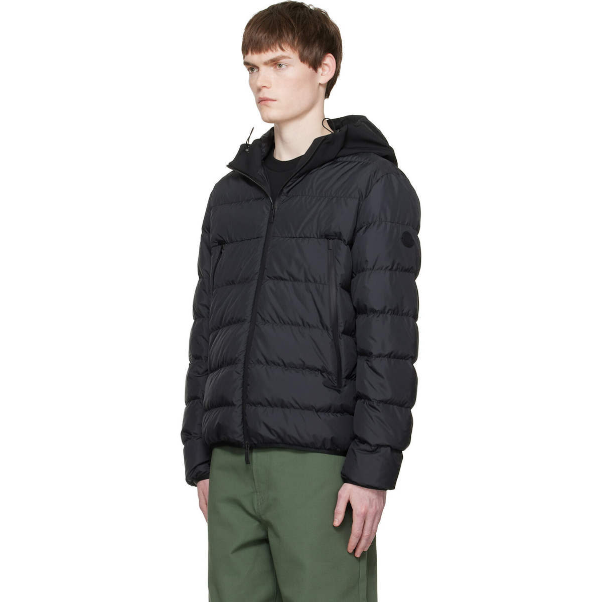 Moncler Black Vega Hooded Short Down Jacket