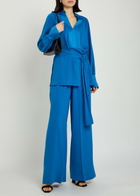 Joseph Cara Wide-leg Crepe Trousers Blue