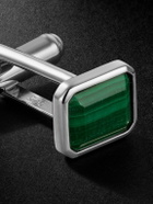 Mateo - Sterling Silver Malachite Cufflinks