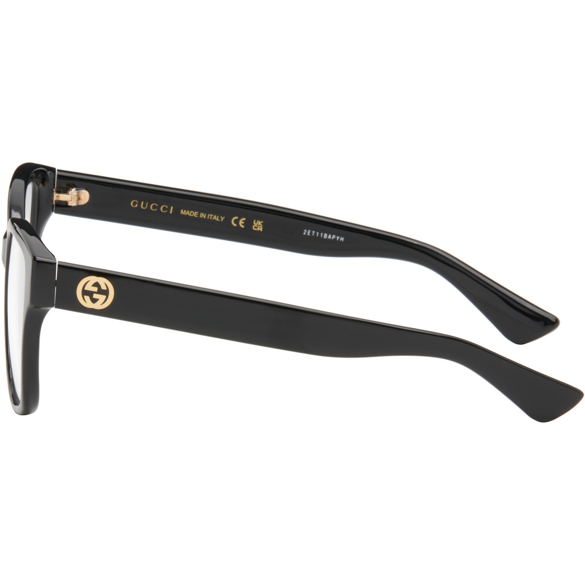 Gucci Black Large Square Acetate Glasses
