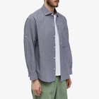 FrizmWORKS Men's Seersucker Stripe Napoli Shirt in Blue