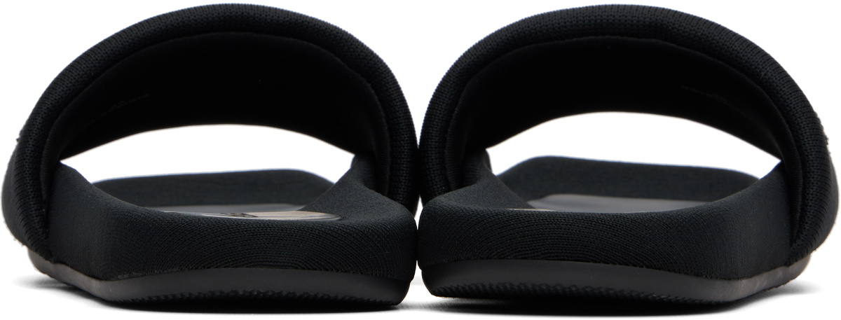 Alexander Wang Black 'AW' Slash Knit Pool Slides