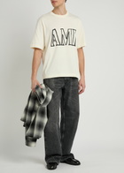 Ami Paris Printed Cotton T-shirt Off White