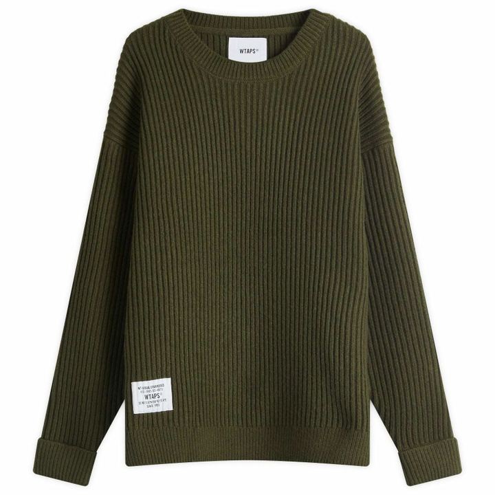 Photo: WTAPS Men's 06 Heavy Ribbed Knit Sweater in Olive Drab