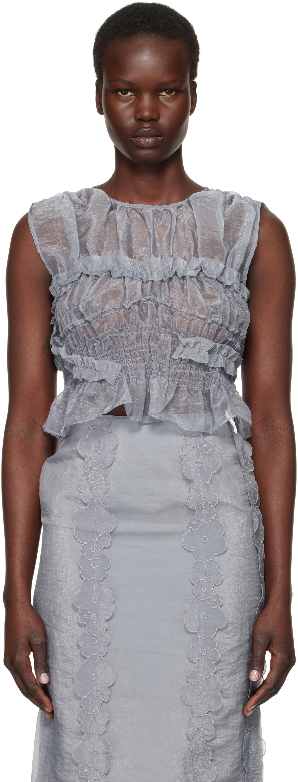 Cecilie Bahnsen Gray Uphi Tank Top