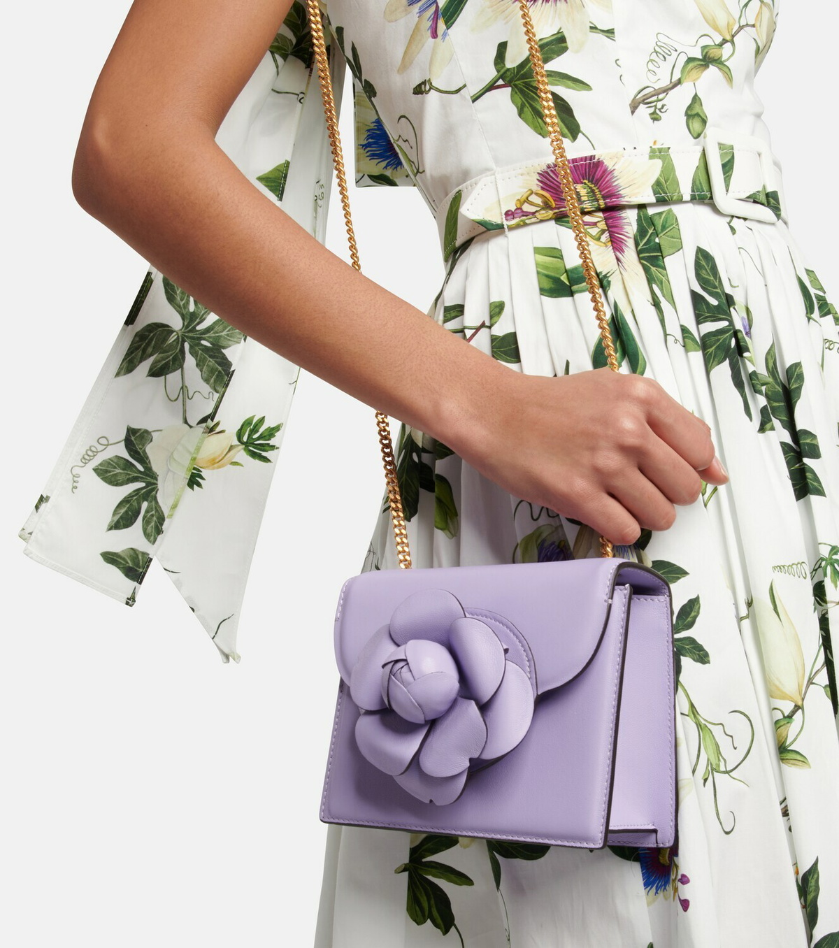 Oscar de la Renta Tro Mini leather shoulder bag