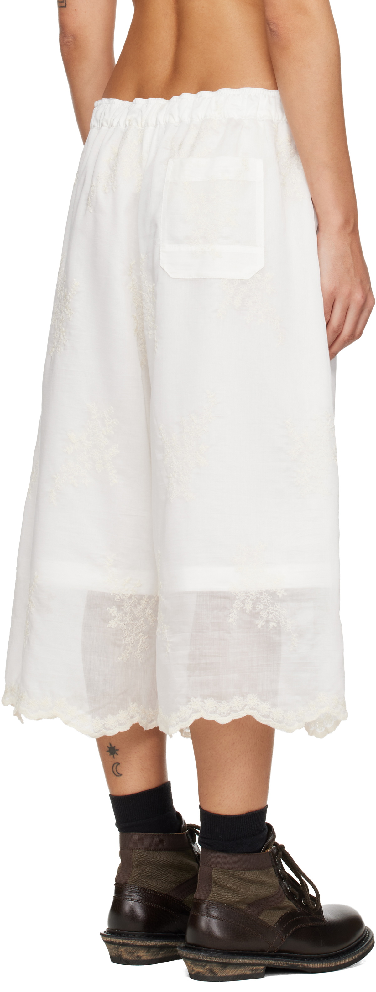OUR LEGACY White Frill Shorts
