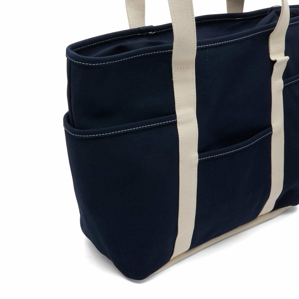 Mazi Untitled Cafe Tote Bag in Navy/Ecru 