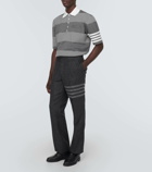 Thom Browne 4-Bar striped cotton polo shirt