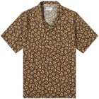 Universal Works Men's Organic Flower Road Shirt in Dark Sand