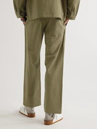 Satta - Flow Straight-Leg Cotton and Linen-Blend Canvas Drawstring Trousers - Green