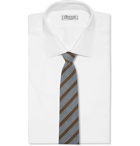 Brioni - 8cm Striped Linen and Silk-Blend Tie - Blue