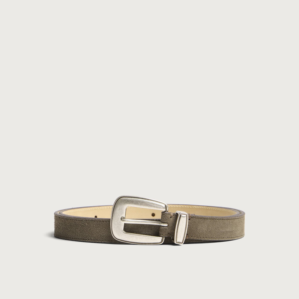mfpen Men's Suede Riders Belt in Suede Taupe