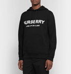 Burberry - Logo-Print Loopback Cotton Jersey Hoodie - Black