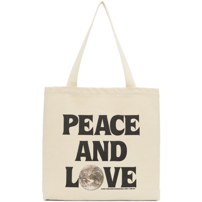 Photo: Stussy Beige Canvas Peace And Love Tote