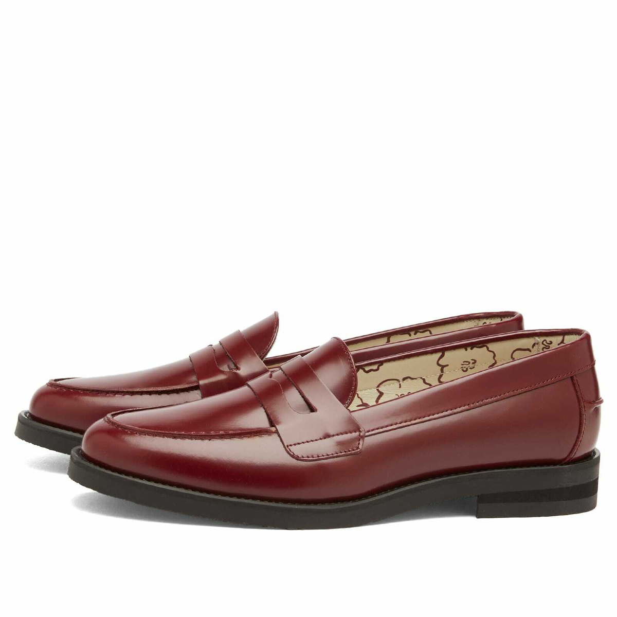 Duke + Dexter Women's Wilde Burgundy Penny Loafer in Red