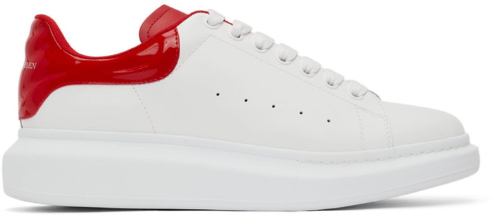 Photo: Alexander McQueen White & Red Patent Oversized Sneakers