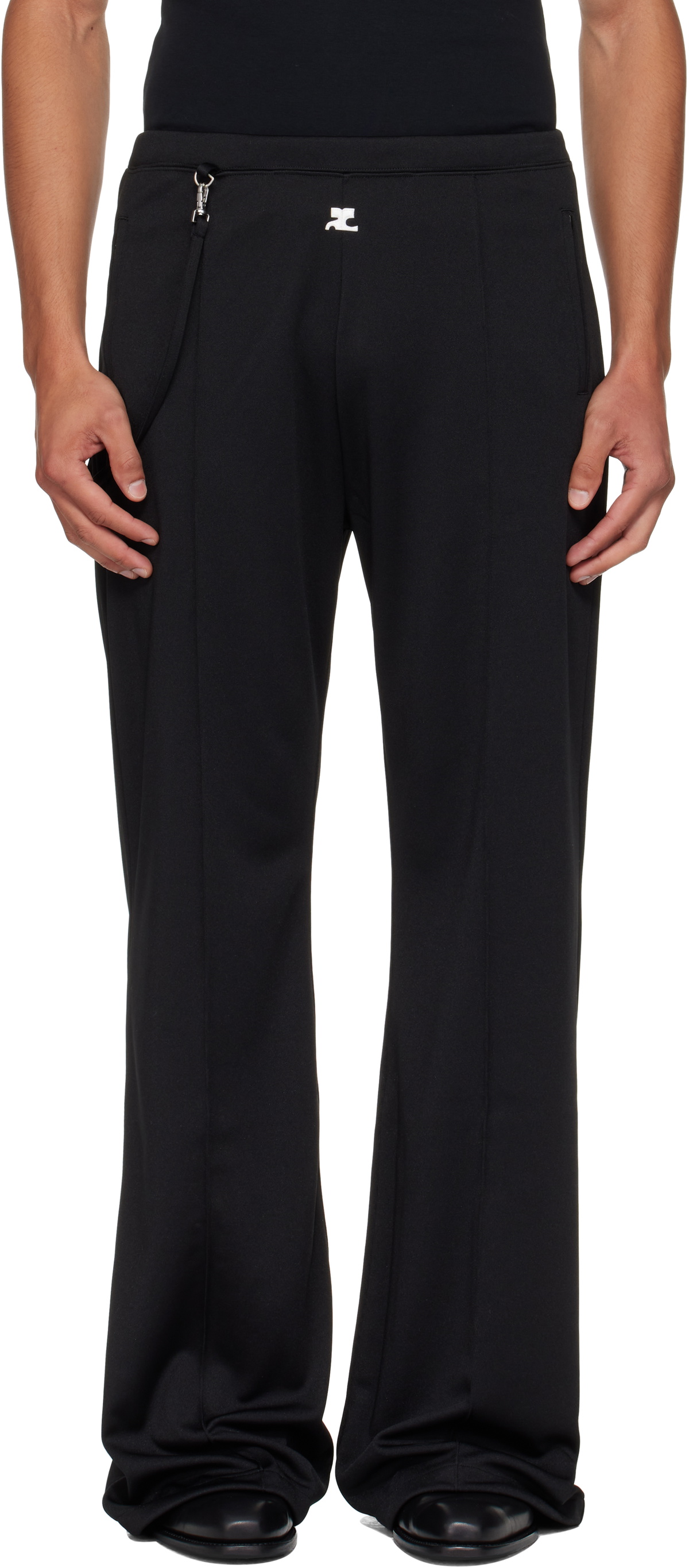 Courrèges Black Flare Interlock Tracksuit Pants